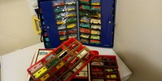 Vintage Matchbox Vehicles With Storage Boxes From Around The 60s And 70s