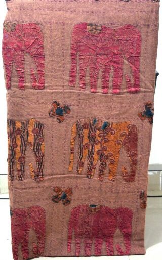 Patchwork Animal Kantha Indian Quilt Throw Queen Vintage Gudari Bed Cover