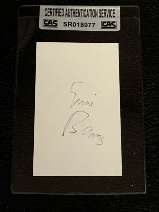 Hof Ernie Banks Signed Autographed Vintage Index Card Chicago Cubs Cas Authentic