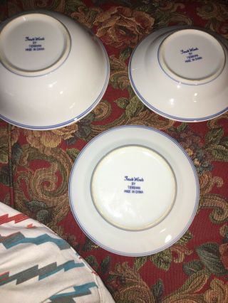 VTG.  1940 - 50 ' s Trade Winds by Tienshan Blue & White Soup/Salad Bowl 4