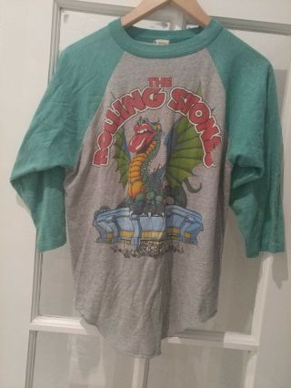 Rolling Stones 1981 Rare Green Concert Tour T Shirt San Diego $325 M Med Medium