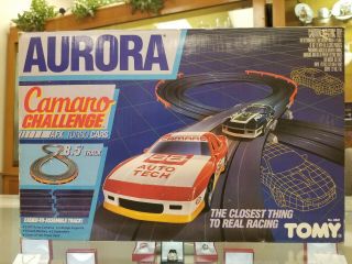 Vintage Tomy Aurora Camaro Challange Afx Turbo Slot Car Set No.  8601