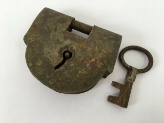 Old Vintage Iron Padlock Strip System Rich Patina Collectible