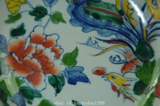 china old famille rose porcelain hand - painted phoenix plate /guangxu mark Bb02F 5