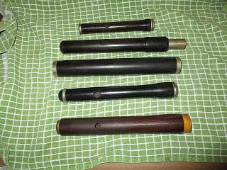 5 Vintage Wooden Flute Blow Section Heads
