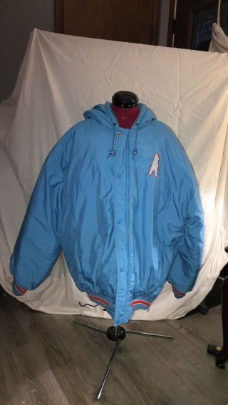 Rare Vintage Houston Oilers Nfl Starter Jacket Xl Coat Vtg