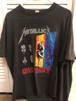 Vtg 92 Mens Metallica Guns And Roses Tee