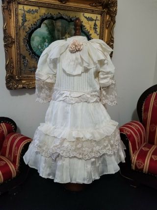 Vintage French Victorian Dress 16 " For Antique Bisque German Doll 24 - 28 "