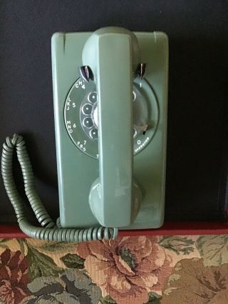 Vintage Pre Owned Rotary Dial Stromberg Carlson Green Wall Phone Retro