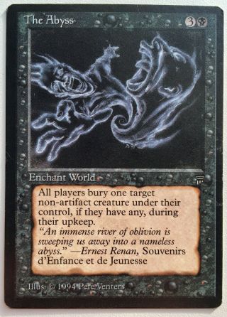 1994 Magic The Gathering Mtg Legends The Abyss Rare Card Lightly Played Flat