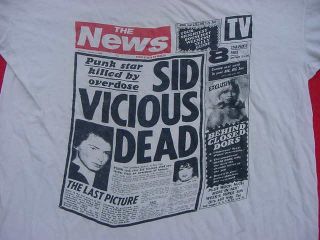 VINTAGE 70 ' S 80 ' S SID VICIOUS DEAD SEX PISTOLS PUNK SHIRT 2