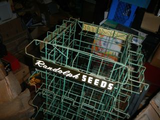 Vintage Randolph Seeds Square Spinner Store Display Rack Sign Box Green 11