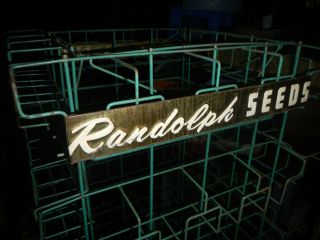 Vintage Randolph Seeds Square Spinner Store Display Rack Sign Box Green 8