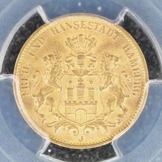 20 Mark 1913 - J Pcgs Ms65 German Empire Hamburg Gold Bu Unc Coin Rare