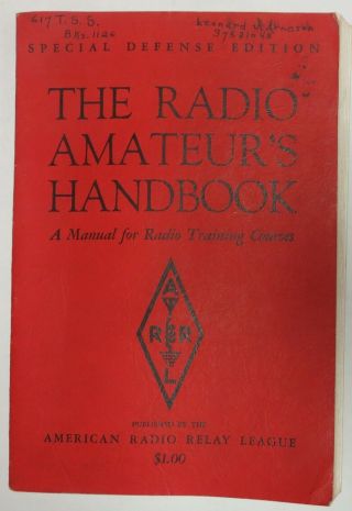Ww2 Vintage 1942 Radio Amateurs Handbook For Training Special Defense Edition
