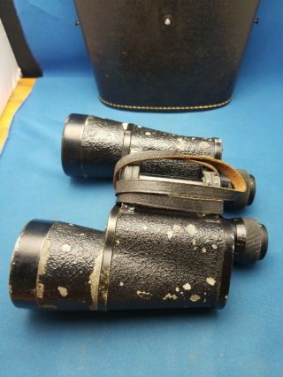 Vintage 1940 ' s German E.  Lietz Wetzlar Binoculars 7x50 Marseptit 555028 WWII 2