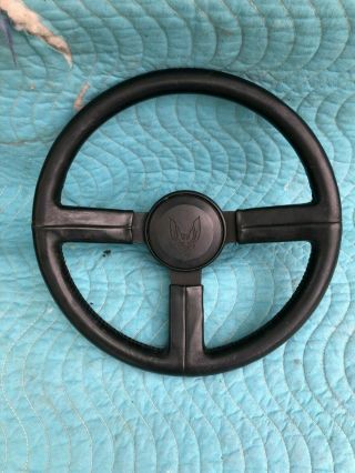 Vintage 1982 - 89 Pontiac Firebird Trans Am 3 Spoke Steering Wheel Black Gm Rare