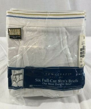 Vintage Towncraft Mens 34 Full Cut Mens Briefs Six Pack Old Stock