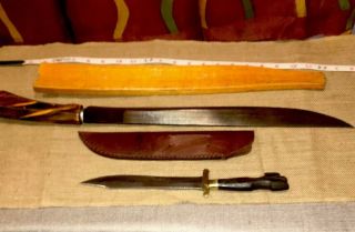 Filipino Vintage Bicol Luzon Bolo Machette & Ilocanos Filipino Fighting Knife 4