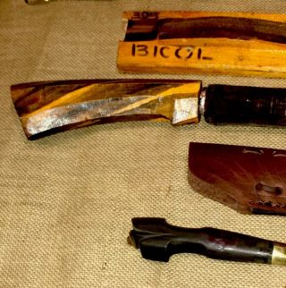 Filipino Vintage Bicol Luzon Bolo Machette & Ilocanos Filipino Fighting Knife 5