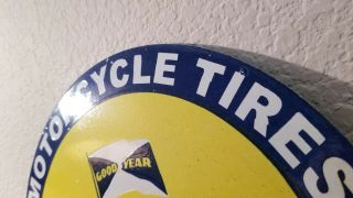 VINTAGE GOODYEAR PORCELAIN GAS MOTORCYCLE TIRES SERVICE SALES DEALERSHIP SIGN 2