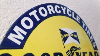 VINTAGE GOODYEAR PORCELAIN GAS MOTORCYCLE TIRES SERVICE SALES DEALERSHIP SIGN 6