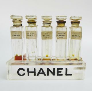 Vintage 1960s Era Chanel Perfume Bottle Store Display Tester Set 5 22 Etc