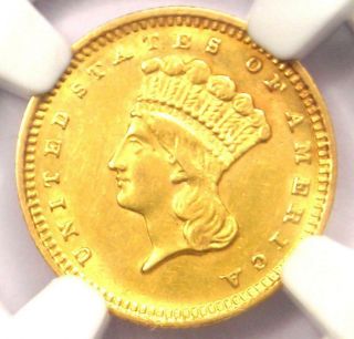 1881 Indian Gold Dollar Coin G$1 - Certified Ngc Au Details - Rare Date