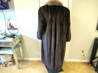 PLUS SIZE 2X MAYBE 3X VINTAGE FULL LENGTH MINK COAT WITH A CRYSTAL FOX TUXEDO 3