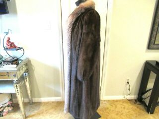 PLUS SIZE 2X MAYBE 3X VINTAGE FULL LENGTH MINK COAT WITH A CRYSTAL FOX TUXEDO 4