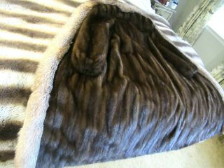 PLUS SIZE 2X MAYBE 3X VINTAGE FULL LENGTH MINK COAT WITH A CRYSTAL FOX TUXEDO 6