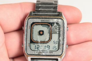 Vintage Rare Mens Seiko Lcd Watch G757 - 405a Alarm Chronograph