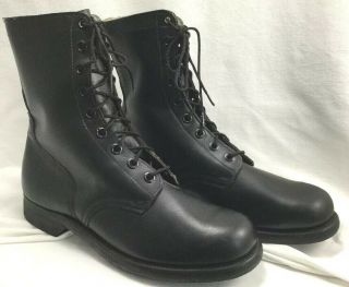 Sportwelt Combat Jump Boots Mens Size 11 Us Military Black Leather Panco Vintage
