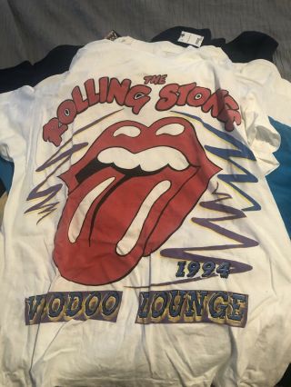 Vtg 1994 Rolling Stones Voodoo Lounge World Tour 94 White T Shirt Single Stitch