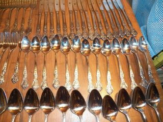 Vintage NORMANDY ROSE 83 Pc.  Stainless Steel Flatware Set 4