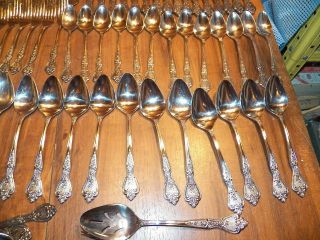 Vintage NORMANDY ROSE 83 Pc.  Stainless Steel Flatware Set 6