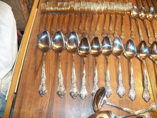 Vintage NORMANDY ROSE 83 Pc.  Stainless Steel Flatware Set 7