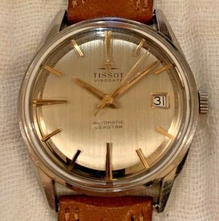 Tissot Visodate Seastar Automatic Wristwatch Vintage Excelent Gold Ins