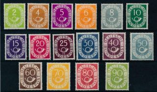 [3537] Germany 1951 - 52 The Rare Set Very Fine Mnh Stamps Value $2900