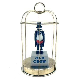Vintage Old Crow Bourbon Whisky Advertising Bird In Cage
