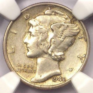 1942/1 Mercury Dime 10c Coin - Ngc Xf Details (ef) - Rare Overdate Variety