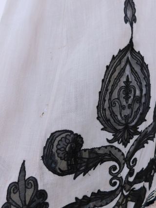 Stunning Antique Vintage Edwardian Arts & Crafts Era Lace Inset Ornate Skirt 4