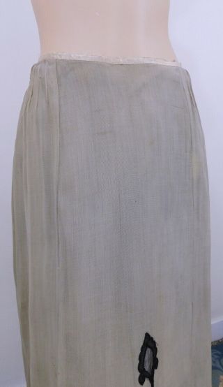 Stunning Antique Vintage Edwardian Arts & Crafts Era Lace Inset Ornate Skirt 5
