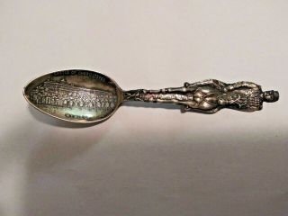 Vintage Castle Of Chapultepec Mexico Sterling Silver Spoon Horse And Rider