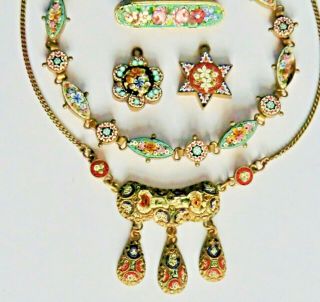 Vintage Micromosaic Jewellery - Necklace,  Bracelet,  Brooch,  Pendants