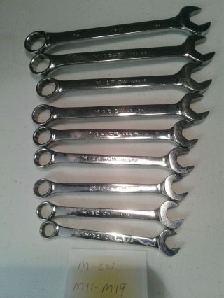 Vintage Mac Tools Combination Wrench Set Usa Cw Series