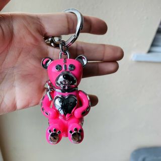 Juicy Couture Pink Rare Vintage Teddy Bear Keychain Key Fob