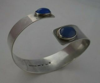Vintage 1960 Gussi Gert Tysell Sterling Silver 925s With Blue Stones Bracelet Sw