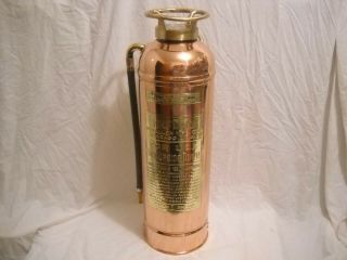 Vintage W.  D.  Allen Copper Soda Acid Fire Extinguisher With Bottle And Ad