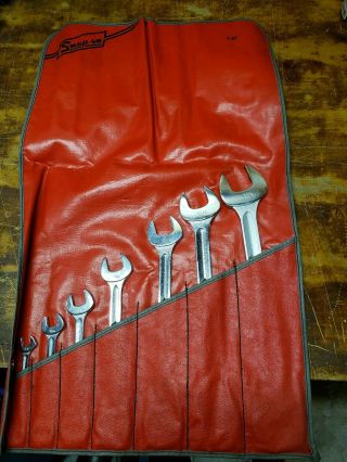 Vintage Snap On Tools 8 Piece Sae Double Open End Wrench Set 1/4 " - 1 1/4 "